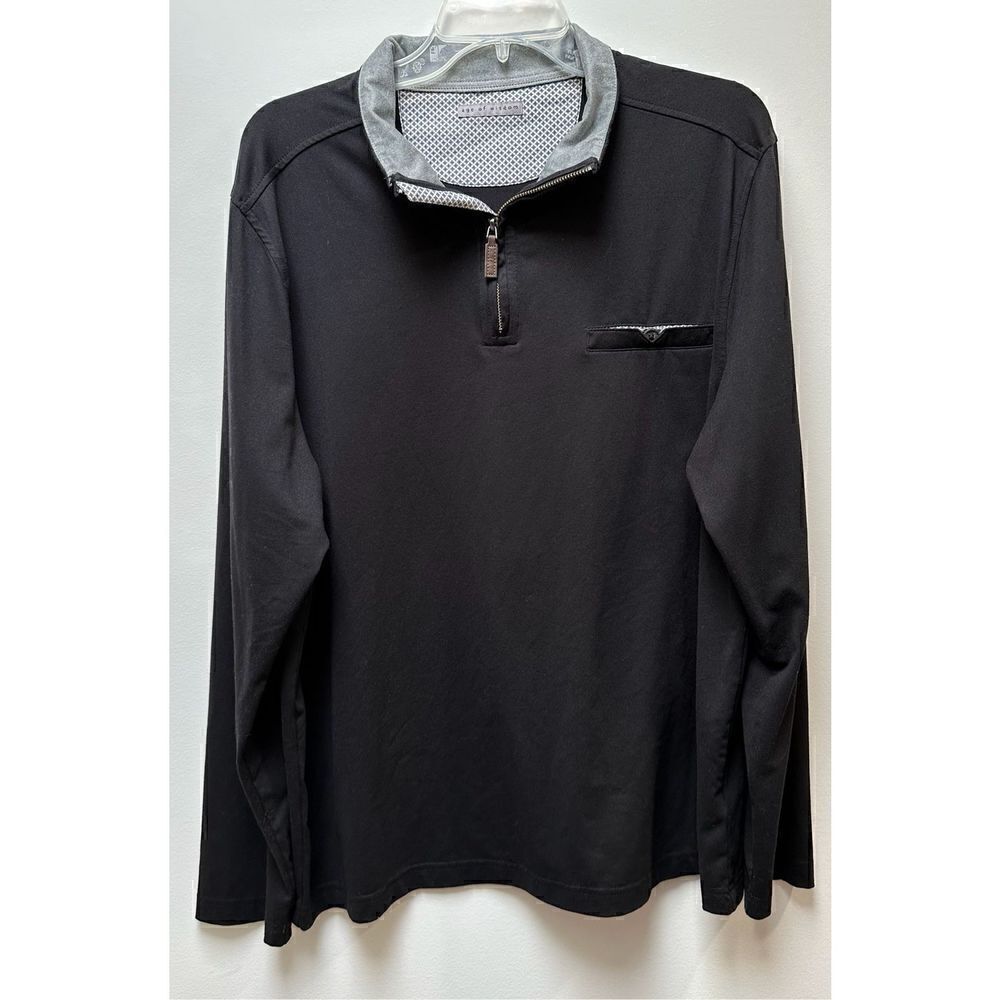 Age of Wisdom men’s black 1/4 zip long sleeve pullover shirt size L. #31-0797